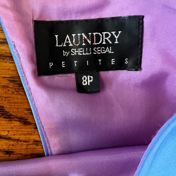 Laundry By Shelli Segal periwinkle satin dress size 8P New with tags - Picture 8 of 10
